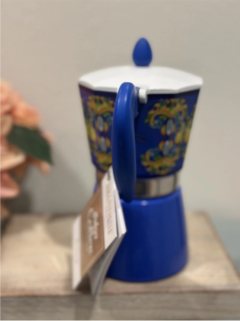 Brandani Italy Blue &Lemons Coffee Maker Moka Pot Stovetop Aluminum 6
Cup NEW - Picture 3 of 7